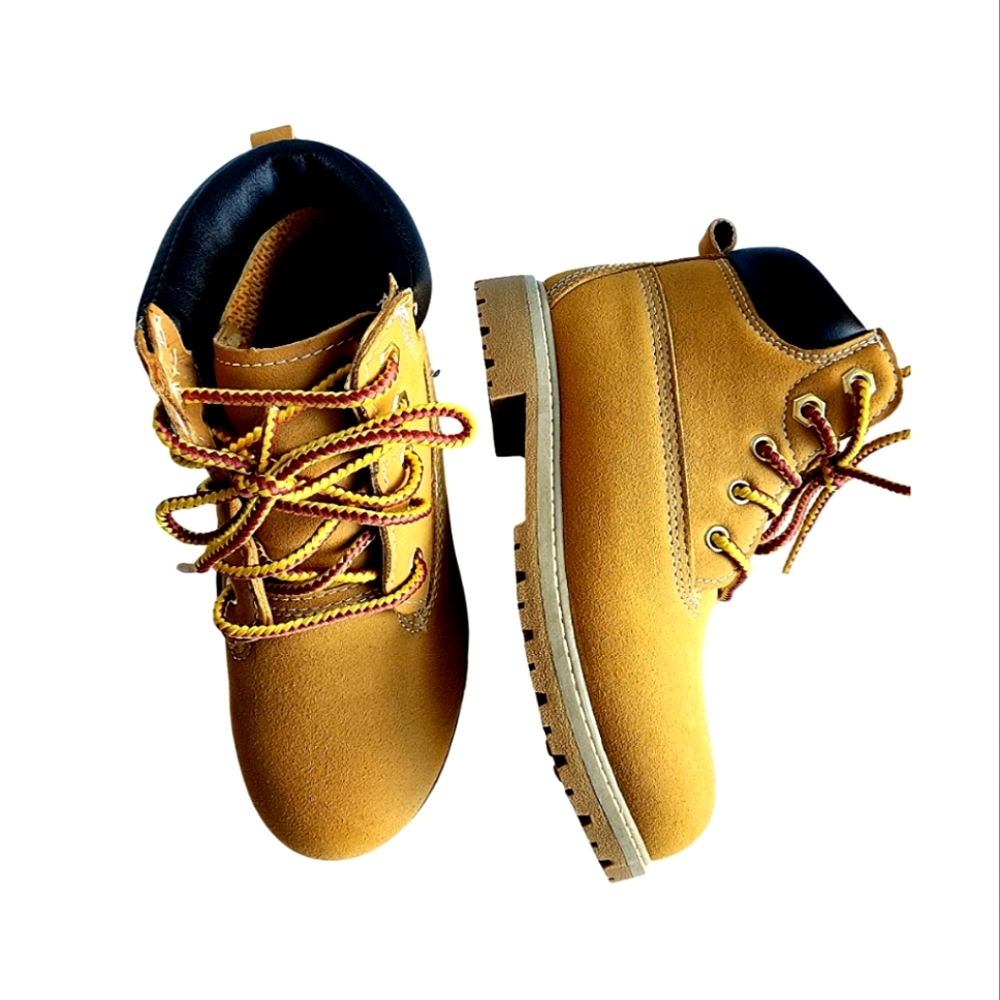 FALL/WINTER BOOTS, LITTLE BOYS SIZE 13, HIGHTOP BROWN/TAN SUEDE LEATHER TRIMMED